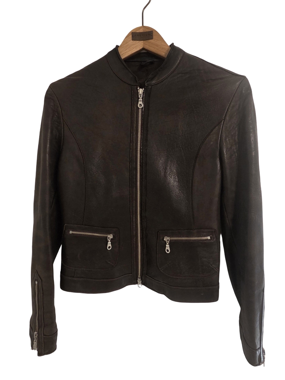 Roots Canada Women Leather Jacket Brown In Canada  Moto Size 4